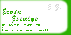 ervin zsemlye business card